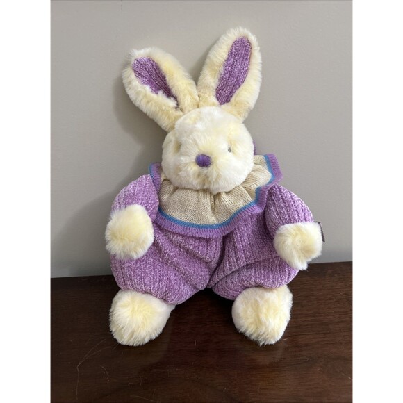 Rich Other - Rich Cream Bunny Rabbit Plush Purple Knit Clown Outfit Chenille ColorRich 14"